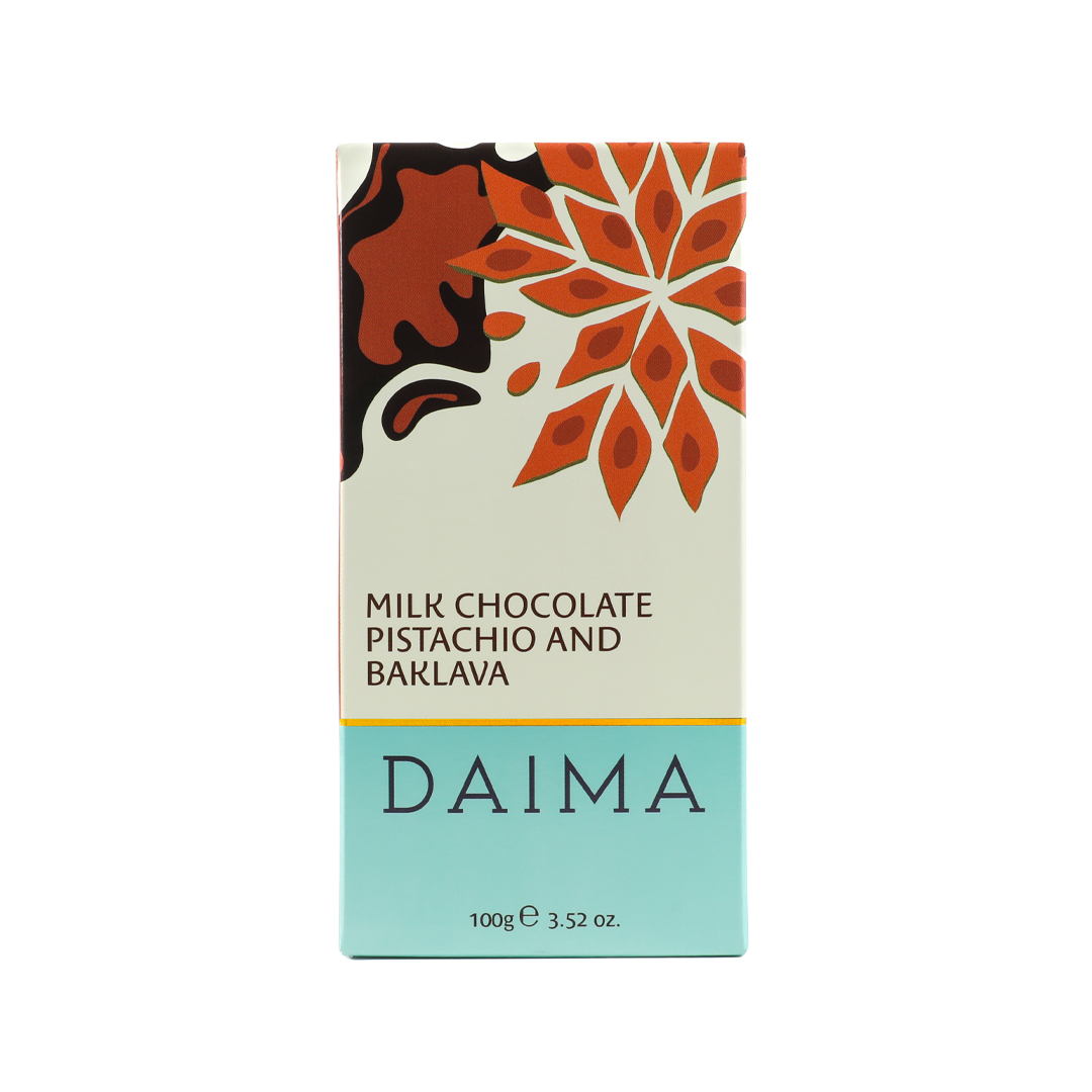 Picture of Daima Milk Chocolate Pistachio and Baklava 100gm