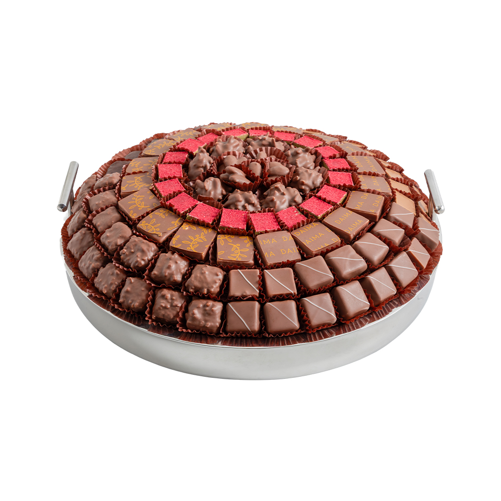 Picture of Daima Double Wall Round Praline Chocolate Tray 1100gm
