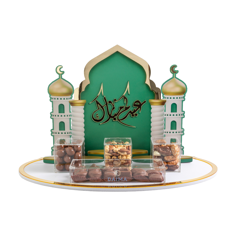 Picture of Daima Eid Mubarak Crescent 3 Pcs Acrylic Tray 1250gm
